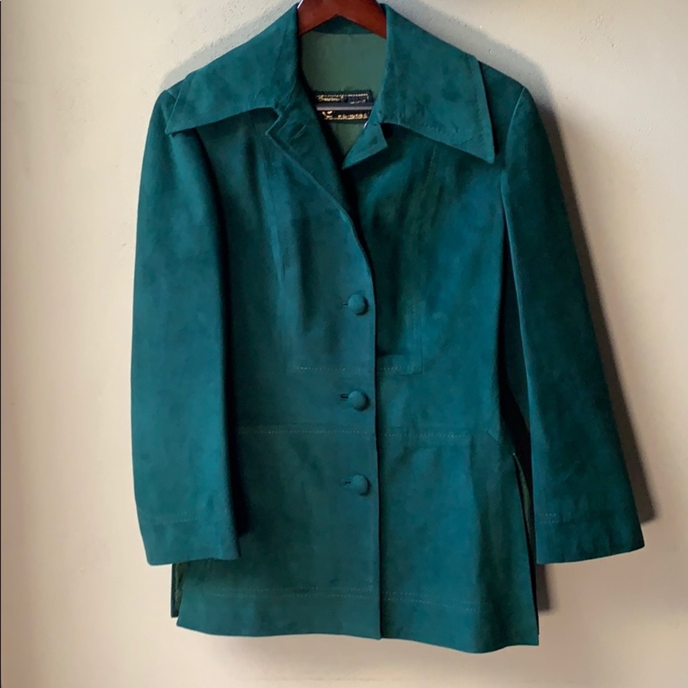 Green Suede Revuelta Vintage Jacket Blazer
